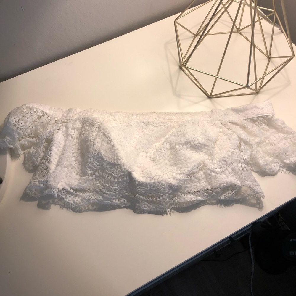 Lace off the shoulder crop top